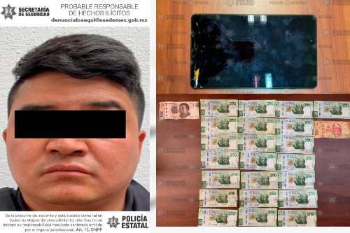 Atrapan a extorsionador de Ixtlahuaca; exigió 80 mil pesos para no quitarle la vida